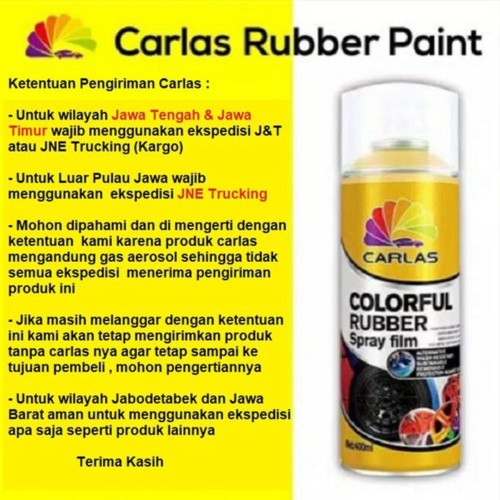 CARLAS RUBBER PAINT Orange Dof - CARLAS C14 Orange Doff - Cat Semprot Pilox Carlas Universal Origina