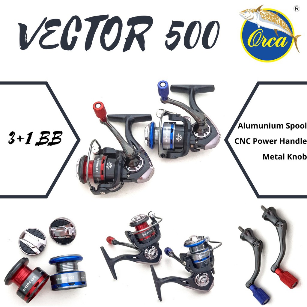 Reel Pancing Orca Vektor 500 Reel Mini Kecil Power Handel Untuk Ultralight Tegek Kolam Bisa COD