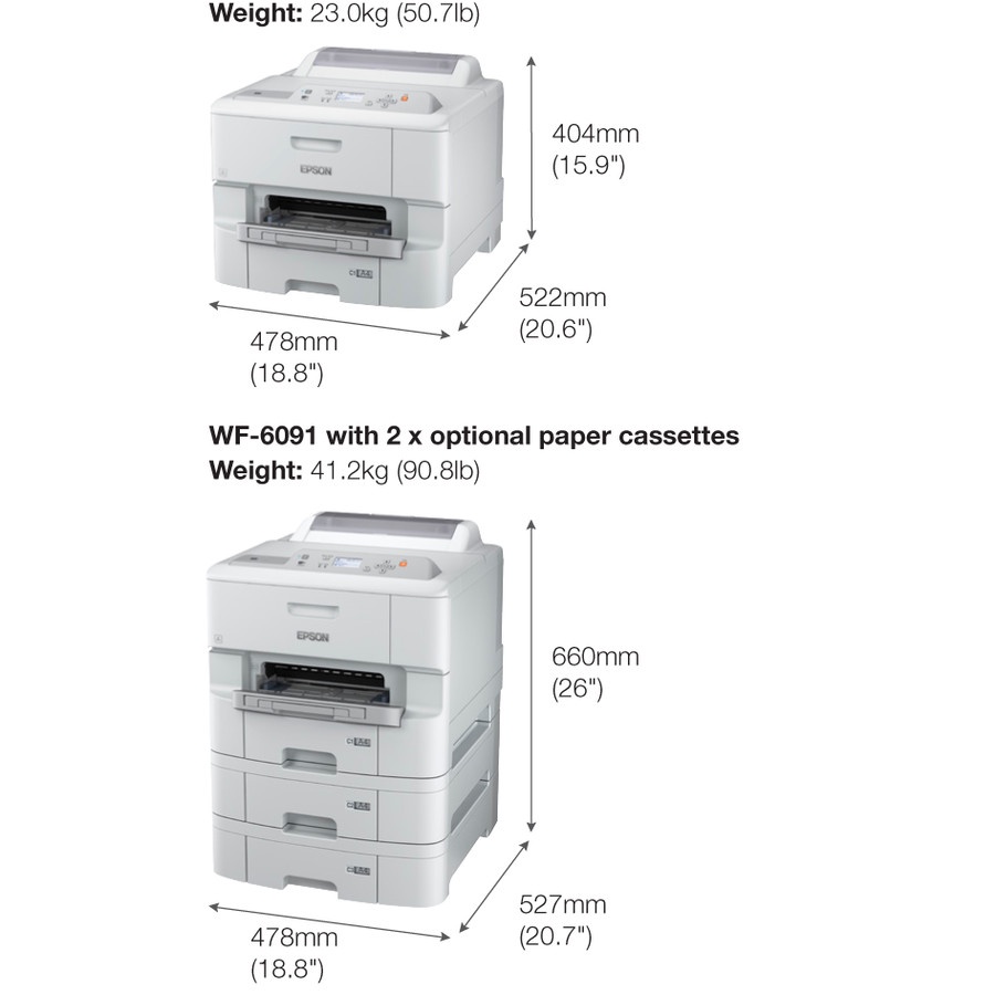 Epson WorkForce Pro WF-6091 Wi-Fi Duplex NFC Business Inkjet Printer C6091 C-6091