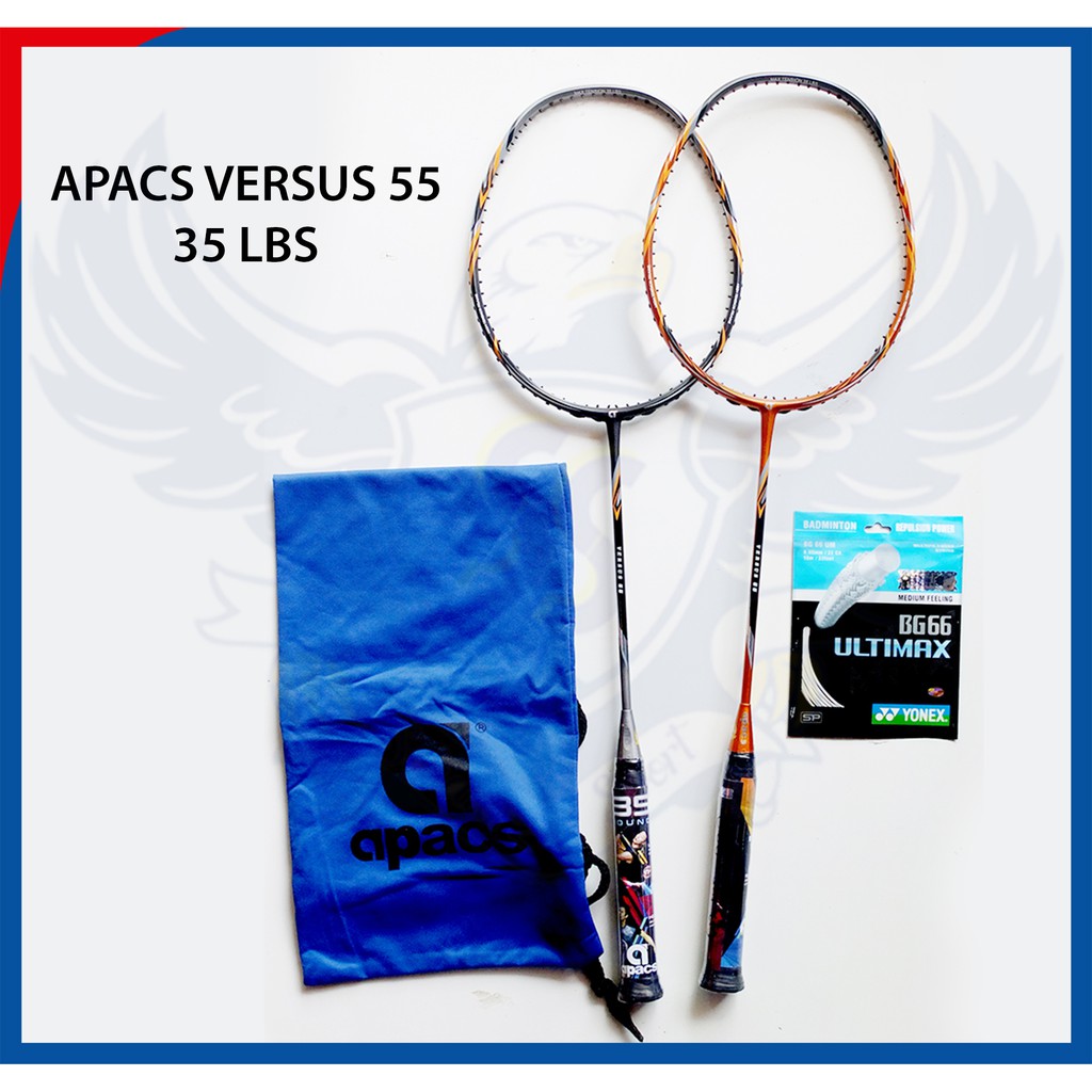 Raket Badminton Apacs Versus 55 Original Full Senar Terpasang
