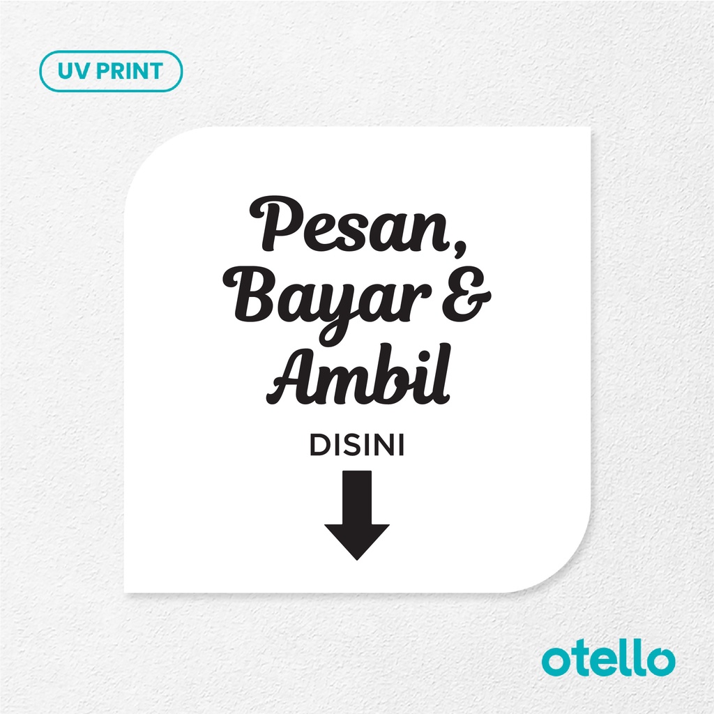 Pesan Bayar &amp; Ambil Disini Latin Sign Board Akrilik Tempel Dinding Papan Acrylic Restoran Dinding Petunjuk Toko Cafe