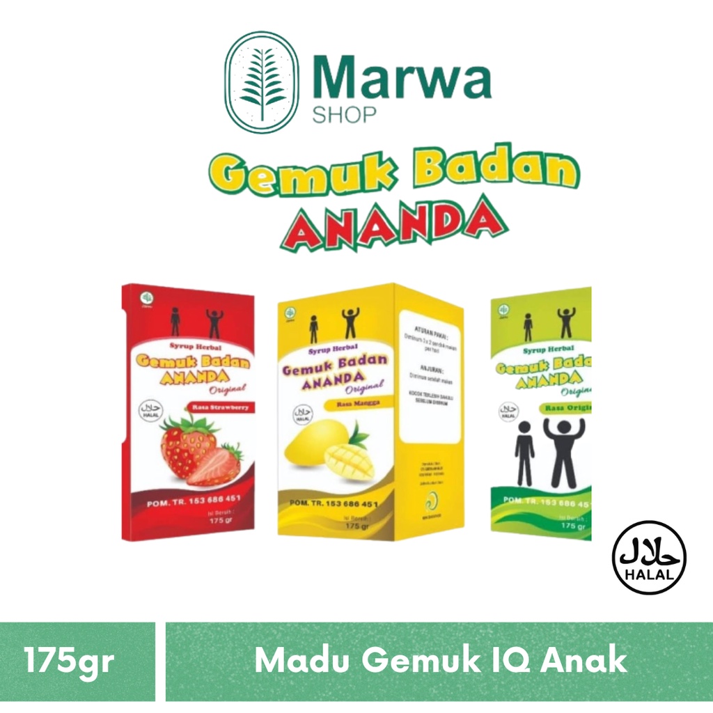 MADU GEMUK ANAK ANANDA ALL Varian Rasa Original Mangga dan Strowberry MADU Penggemuk Badan Anak 175gr