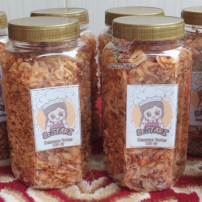 Bawang goreng asli Toples 180 Gr Tanpa Campur Tepung - Lestari HALAL