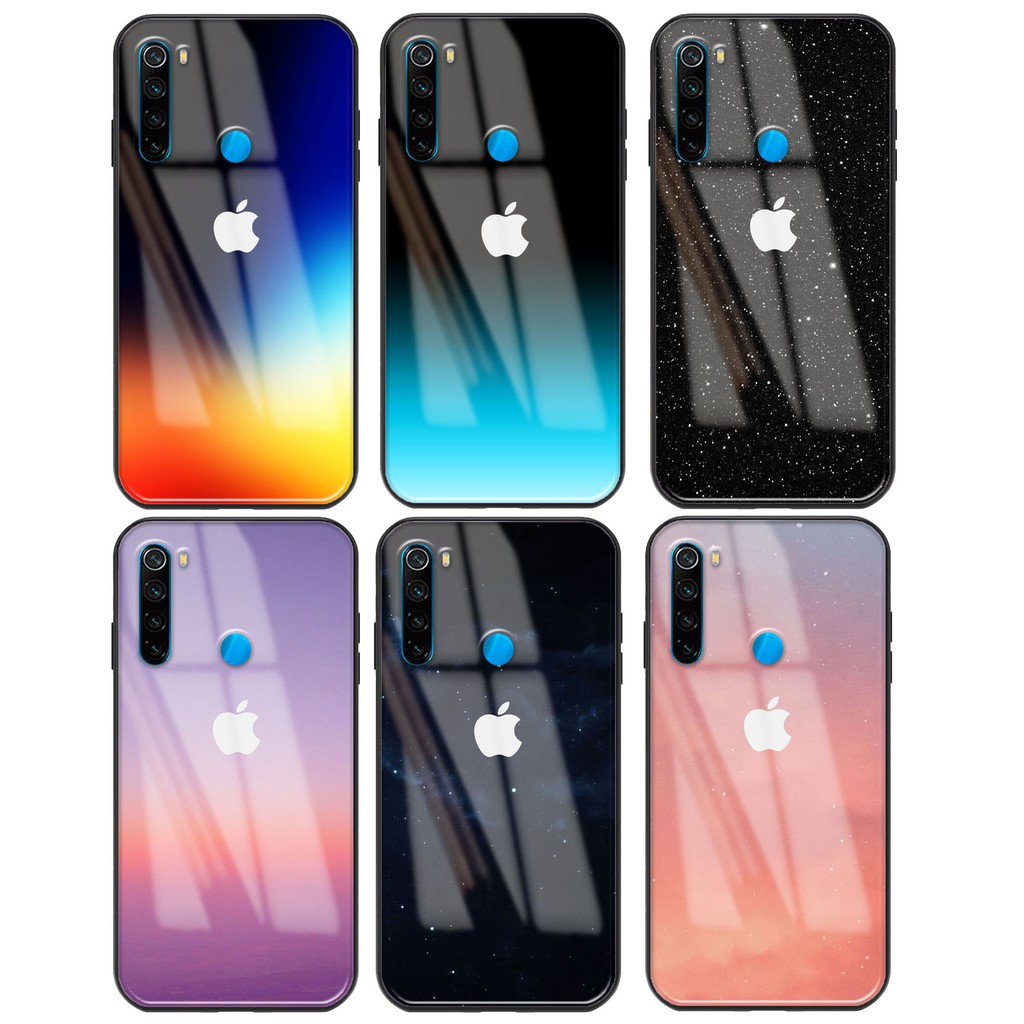 Softcase Glass Kaca Logo Iphone [SF146] Xiaomi Redmi 9A 9C NOTE 9 NOTE 8 NOTE 7 8A 8A PRO POCO X3 M3