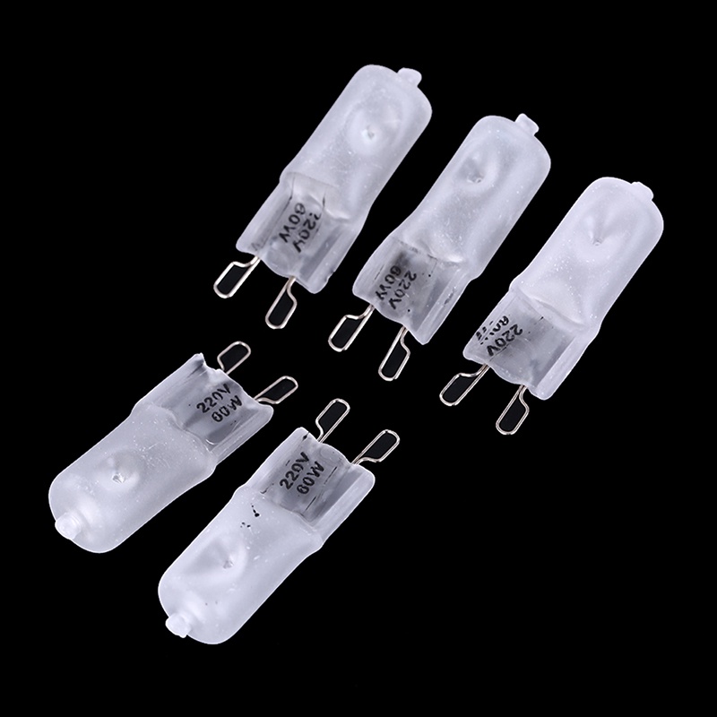 {LUCKID}5Pcs Frosted Halogen G9 Dimmable Bulb 220V Lamp 20/40/60W Halogen Light G9