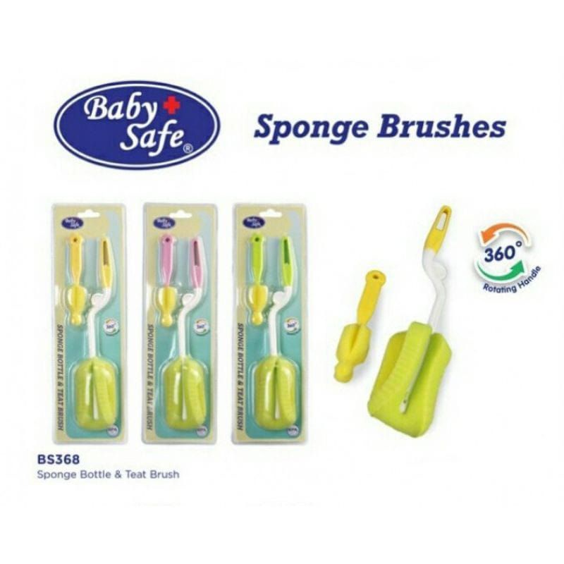 Baby Safe BS369 Complete Set Bottle Brush / Sikat Dot Botol Susu Bayi / Sikat Busa Pembersih Botol S