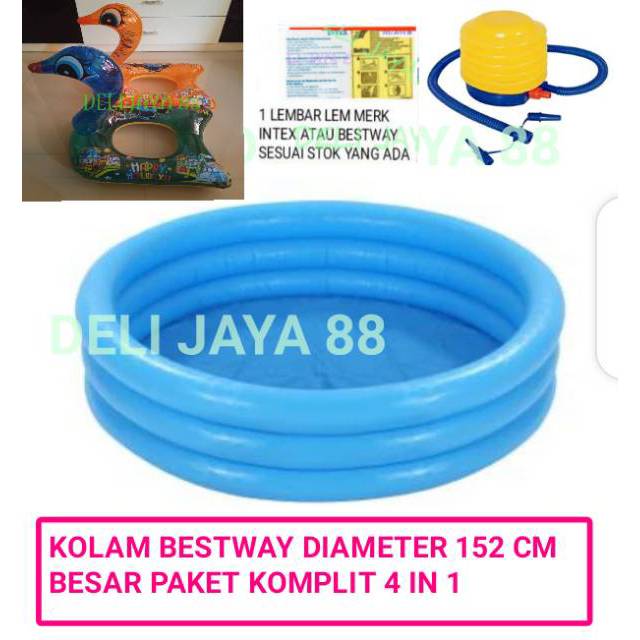 Kolam renang anak Kolam anak Bestway 51026 Kolam Renang Karet 152cm Mandi Bola Anak Kolam pompa ban
