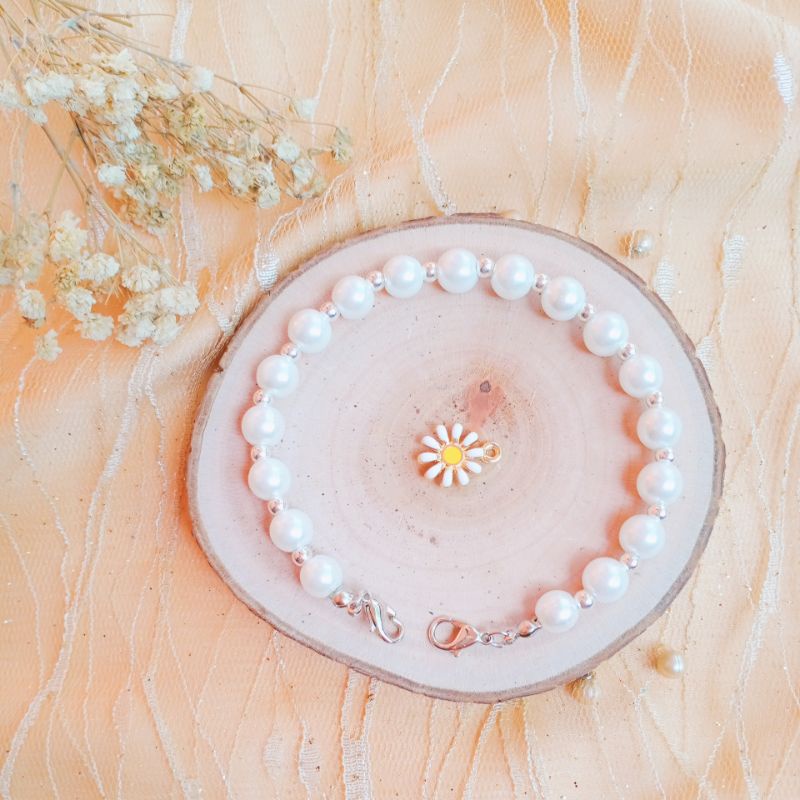 Konektor Masker Hijab Mutiara Putih