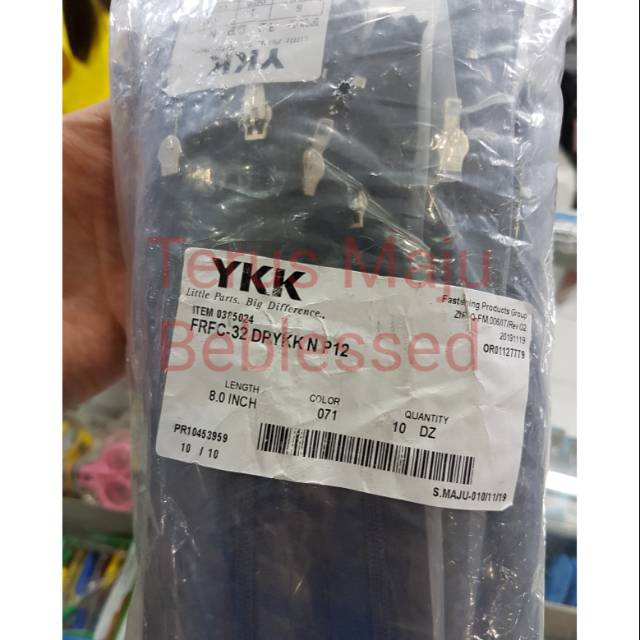 Resleting celana YKK FRC 8inch 32 kepala besi pendek