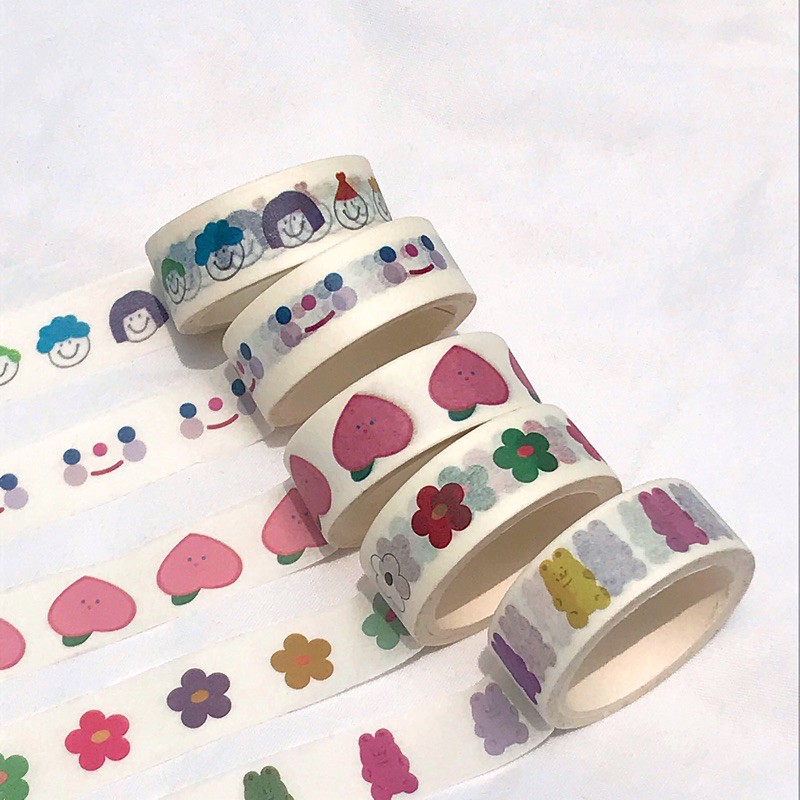 

Washi Tape Character Series — Washi Masking Tape Selotip Karakter Lucu Bullet Journal Bujo