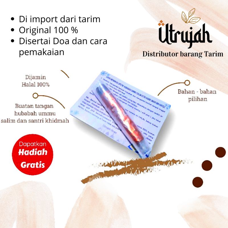 LIPSTIK HUBABAH UMMU SALIM ORIGINAL/LIPSTIK TAREM/LIPSTIK TARIM ORIGINAL