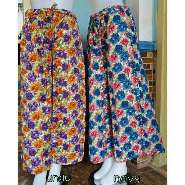 KATUN JEPANG MOTIF BUNGA / CELANA KULOT PANJANG WANITA