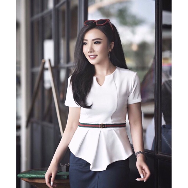 Baju Wanita Scuba atasan putih SG000