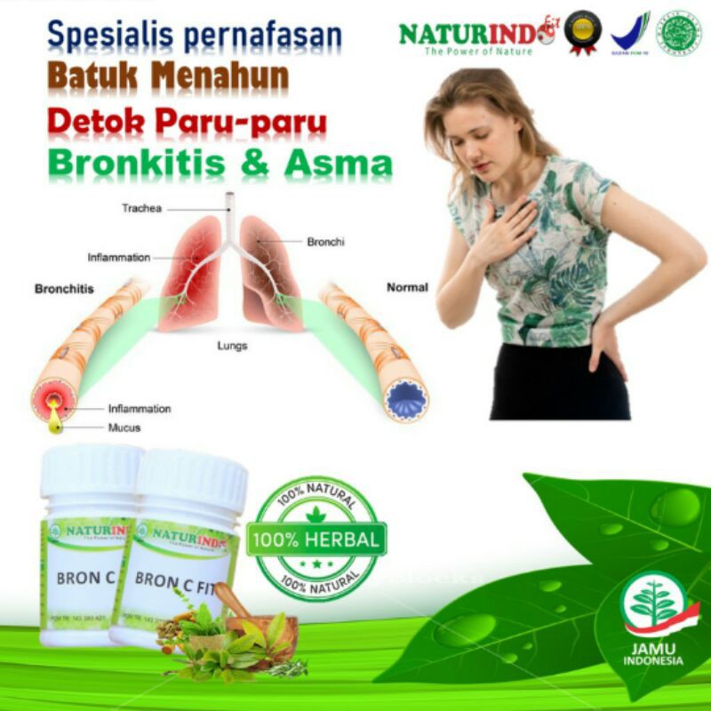 

obat herbal asma paru-paru bronkitis batuk menahun / bron c fit naturindo