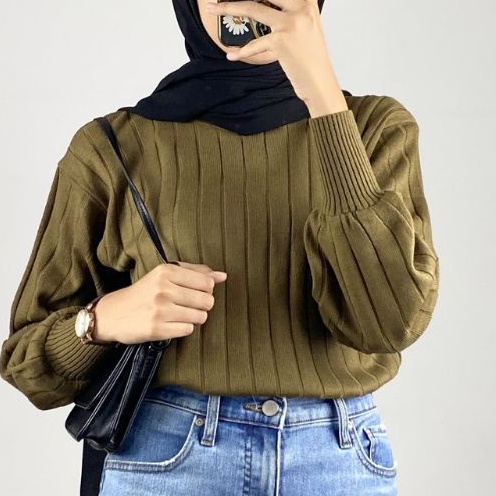 VIBSWEATER TURTLENECK JOVANKA RAJUT OUTER WEAR/SWEATER RAJUT JOVANKA PREMIUM TEBAL/ATASAN RAJUT WANITA TANGAN BALON