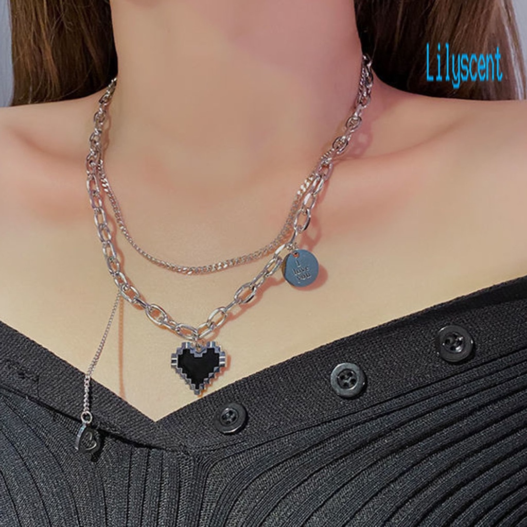 Kalung Multilayer Adjustable Gaya Hip Hop Untuk Wanita