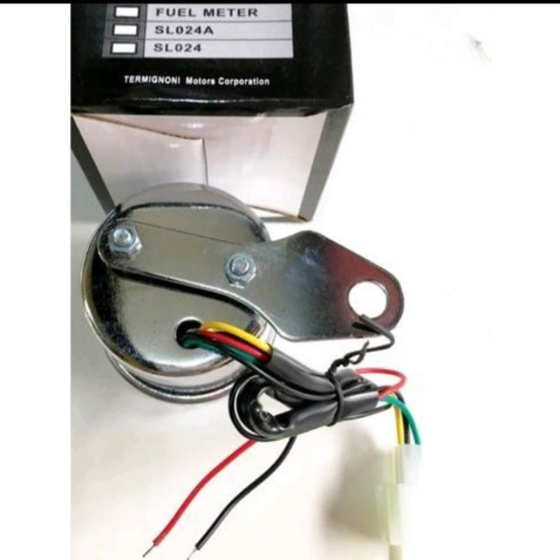 Speedometer Fuel Meter Bensin Jarum Led / Ampere Bensin Analog Led Anti Air warna cp crom/hitam