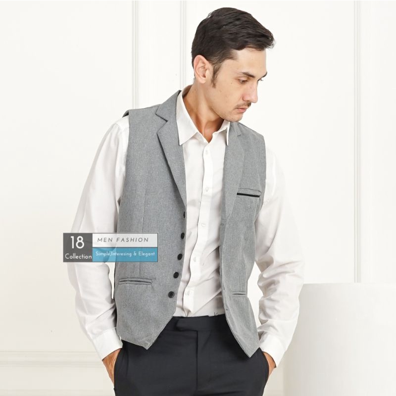 [PREMIUM] Vest Formal Pria Kerah Collar Lapel