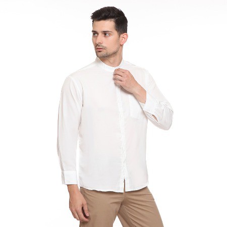 EMIISTORE RAF Baju Koko Pria / Kemeja Koko Pakistan / Koko Putih