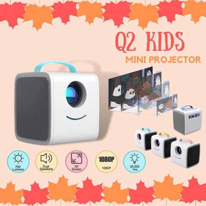 

Irled | Mini Projector Q2 Kids Story 700 Lumens Full Hd Proyektor Untuk Anak2