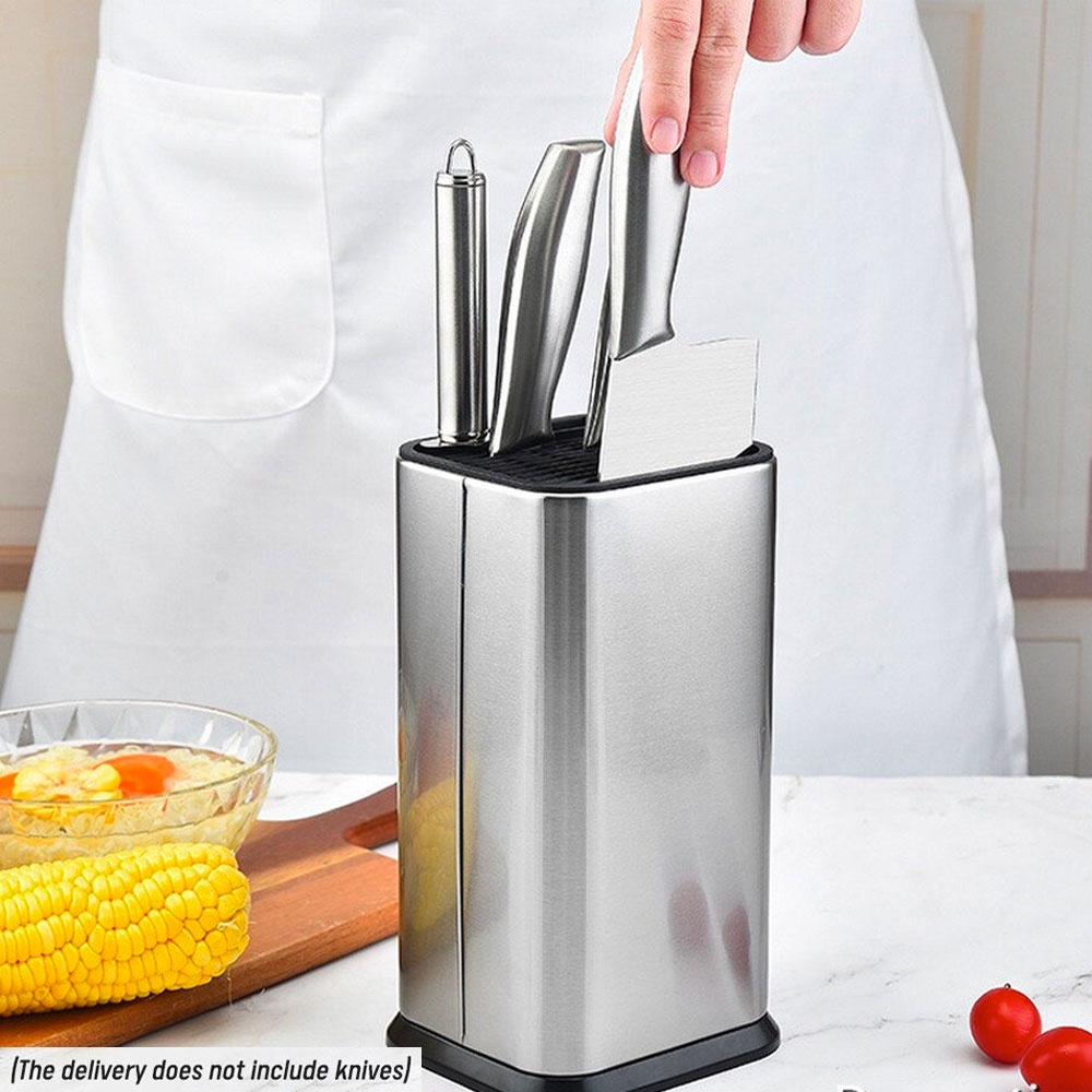 SH8 Rak Tempat Pisau Dapur Xituo Stand Tool Knife Holder Bahan stainless Wadah Tempat Pisau Dapur Stainless Steel Stand Tool Knife Holder Organizer Dapur Spatula Stand Holder