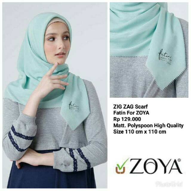 Harga Jilbab Zoya Segi Empat - Voal Motif