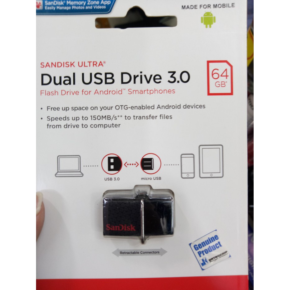 sandisk ultra otg dual usb drive 64