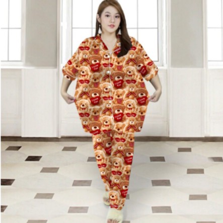 ISANNY PIYAMA SET SIZE.XXL/PIYAMA CP JUMBO KARAKTER/PIYAMA MURAH/PAKAIAN WANITA/REAL PICT-BEAR LOVE