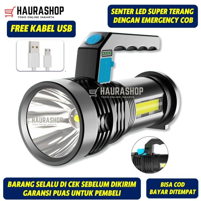 Senter Senter Led Super Terang Rechargeable + Cob Senter Led Jarak Jauh + Cob