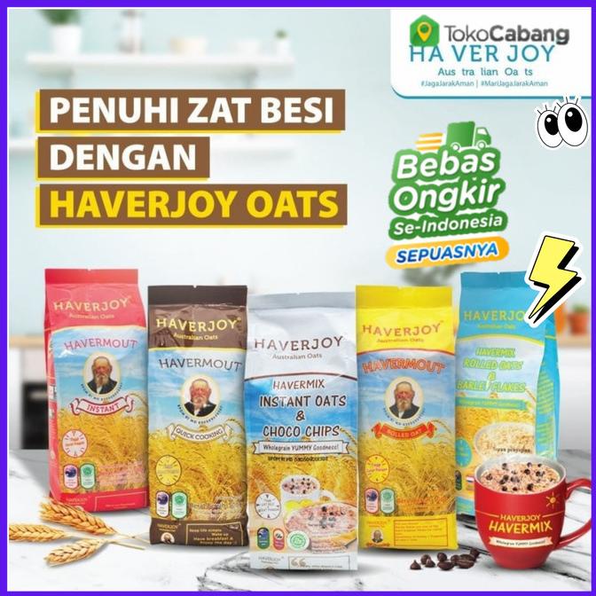 

Diskon Haverjoy Rolled oat/Quick cooking/Instant/Rolled oat+barley 1kg Diskon