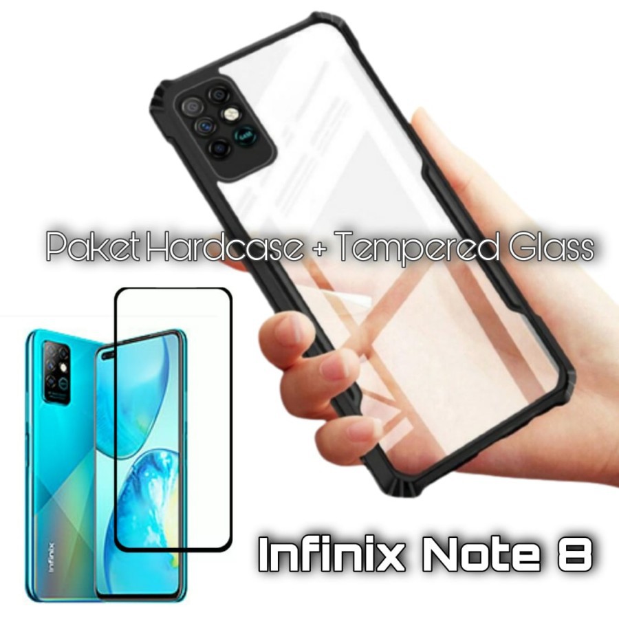 Case Hard Case  INFINIX NOTE 8 FREE Pelindung Layar Tempered Glass