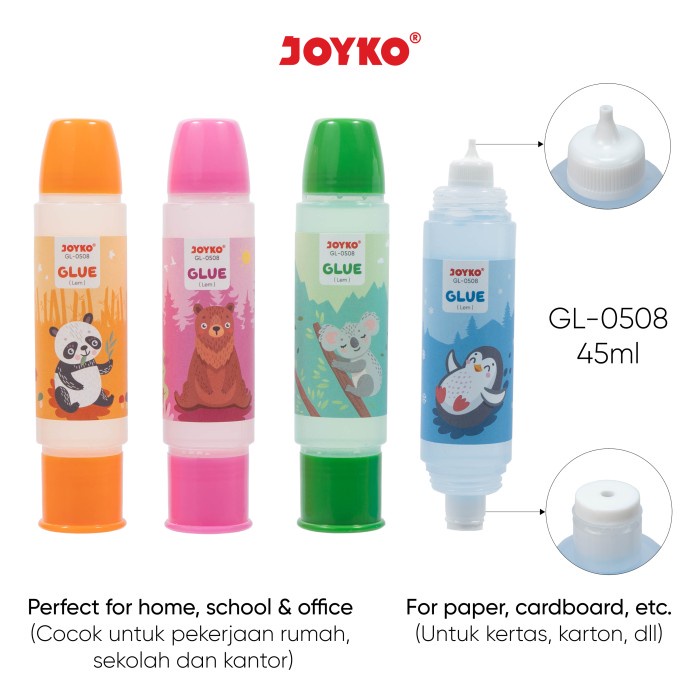 

JOYKO GLUE LIQUID LEM KERTAS CAIR GL-0508 45ml 2 in 1 DUAL TIP ALAT TULIS PERLENGKAPAN SEKOLAH KANTOR PEREKAT GROSIR MURAH ATK