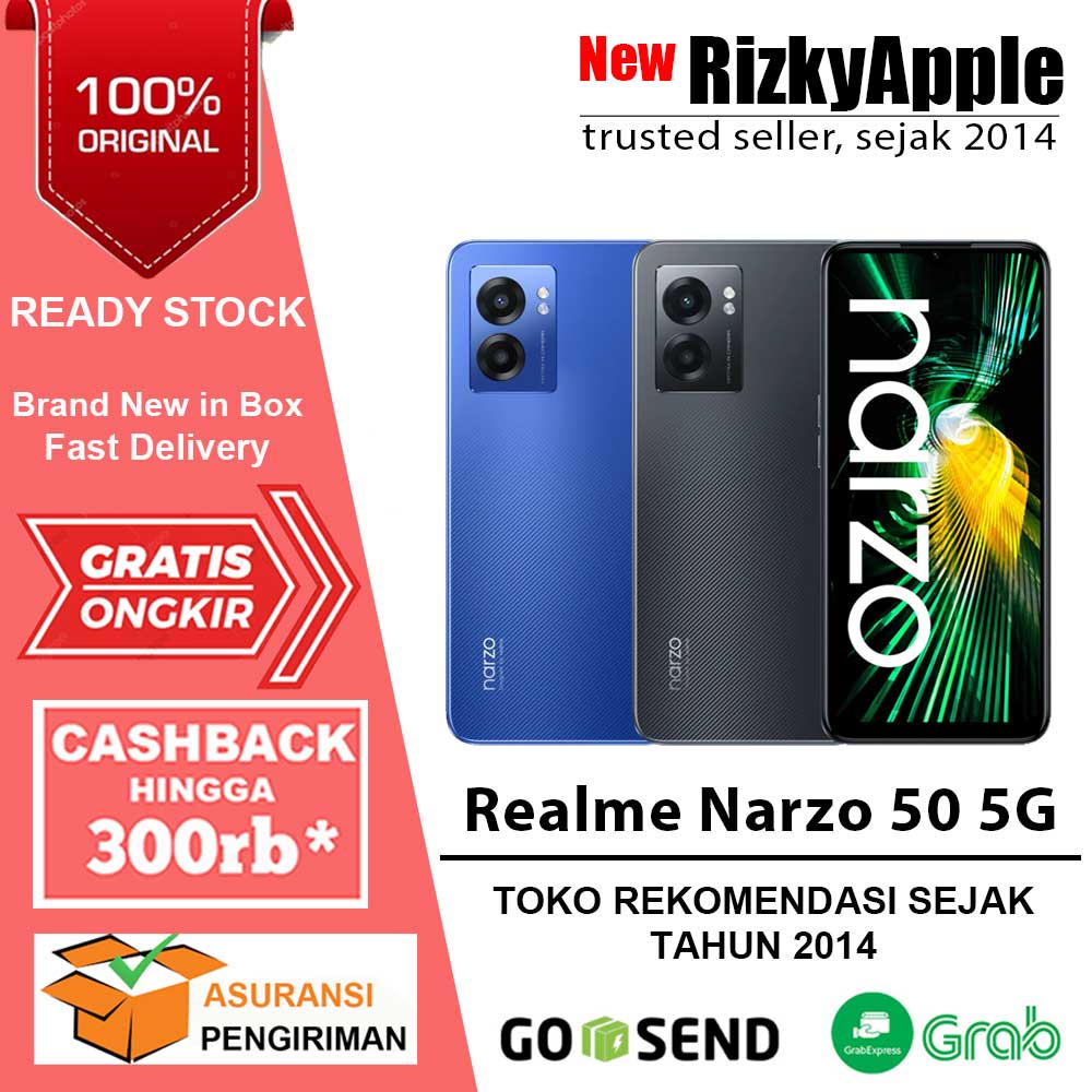 Realme Narzo 50 5G 6/128GB Black Blue Garansi Resmi 128 GB Not 50i 50a C25y