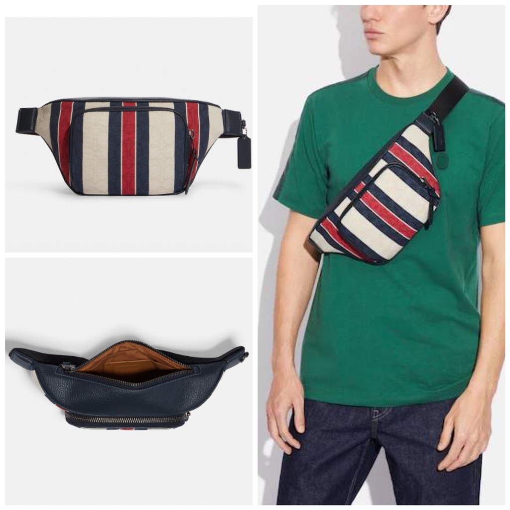 Tas Co C9966 Thompson Belt Bag Jacquard Stripes Sign Midnight Red Multi sz 20-38x16x6cn