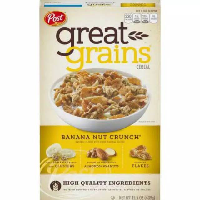 

POST GREAT GRAINS BANANA NUT CRUNCH 15,5 OZ (439gr)