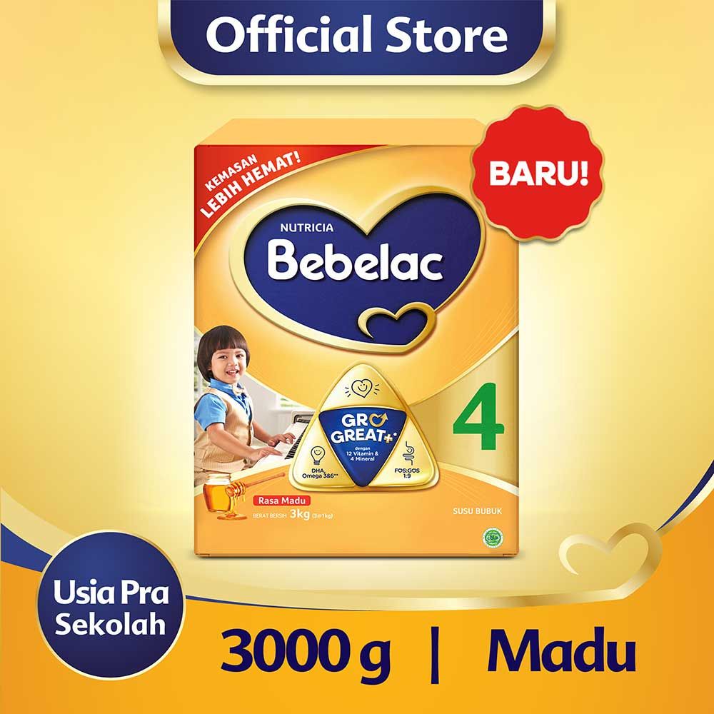 SUSU BEBELAC TAHAP 4 ( 3KG / 3000G) RASA VANILA / MADU