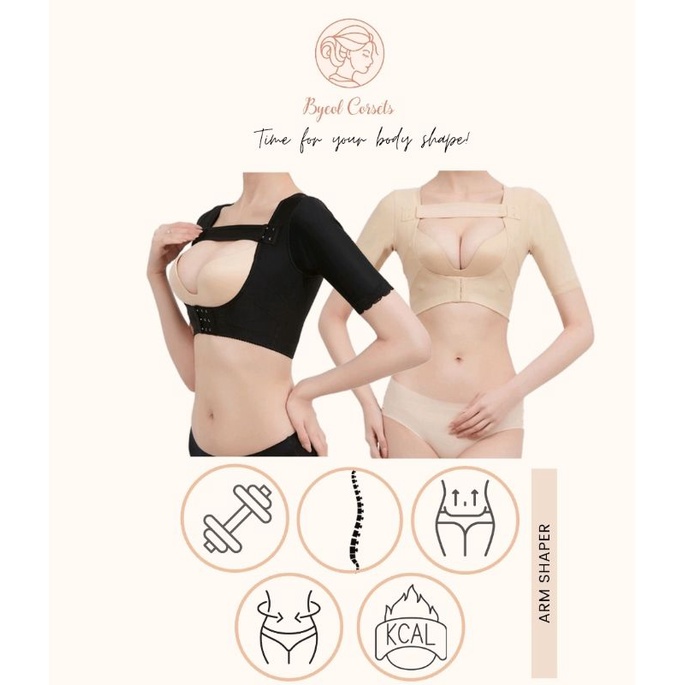 Byeol Corsets Arm Shaper with Hot Stone Korset Lengan Pengecil Back Support Anti Bungkuk Armshaper Pengantin