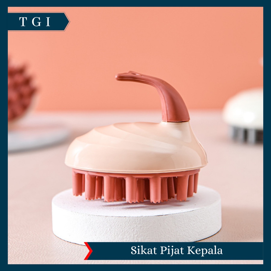 SIKAT SISIR KERAMAS SILIKON KULIT KEPALA  SILICONE SCALP COMB