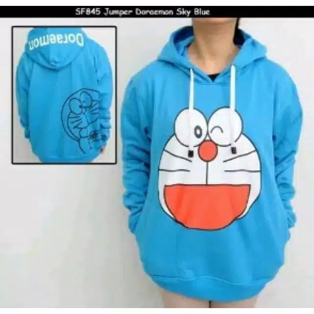 Bisa (cod) Sweater Hoodie Doraemon Pria Wanita Premium Bahan Tebal