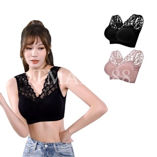 ♥TMALL88♥ Bra Wanita Fashion Korea Bra Renda Tanpa Kawat Lace Bra BH Karet B64