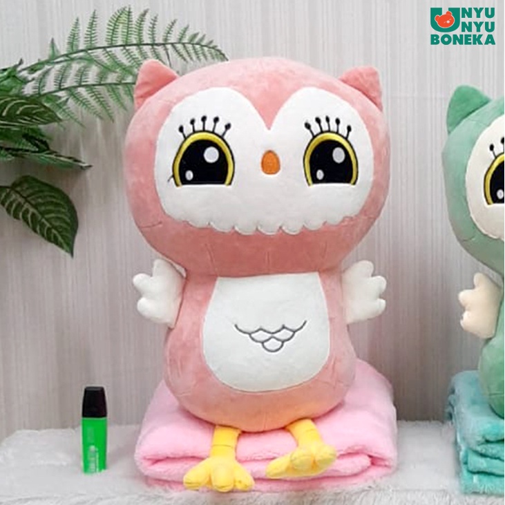 Boneka Bantal Selimut Romang Burung Hantu Owl Animal Balmut 3 in 1