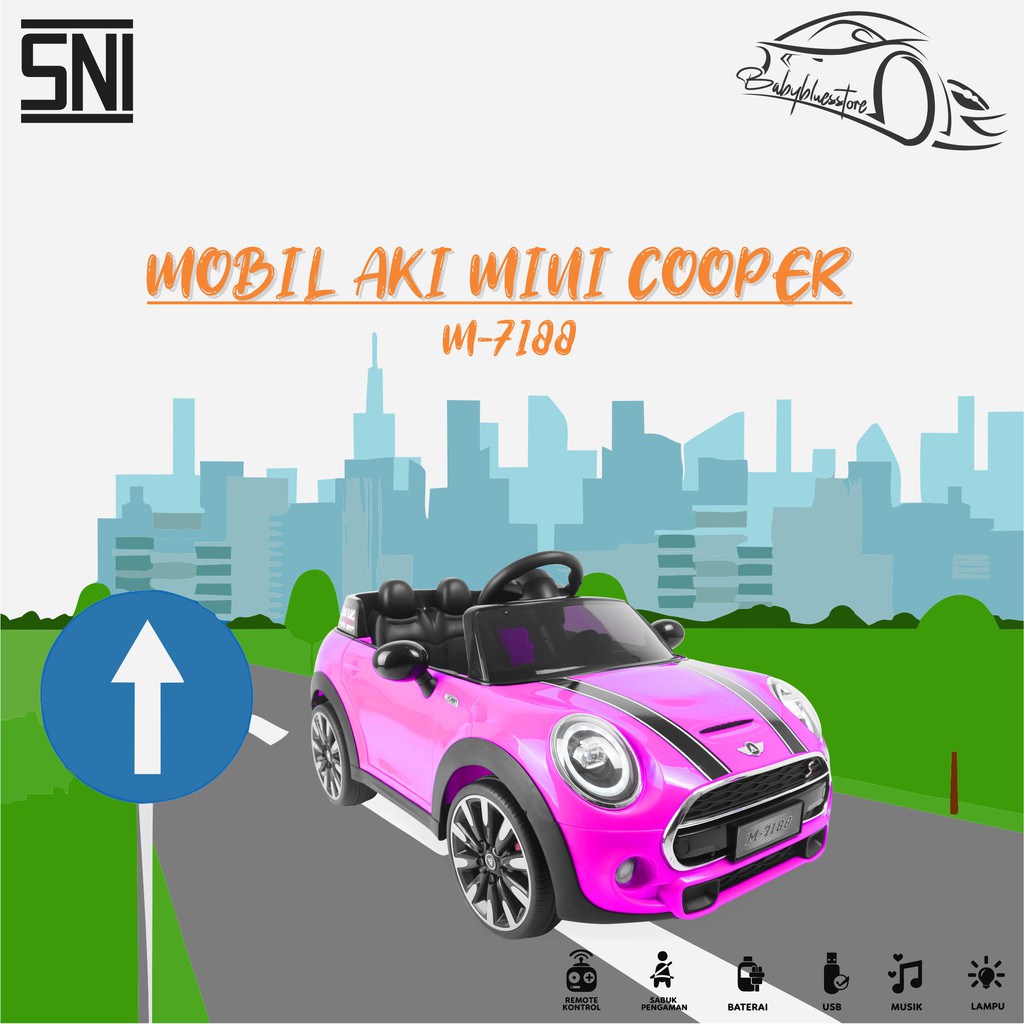 Mobil aki Anak PMB M7188 Mini Cooper with Remote control-4