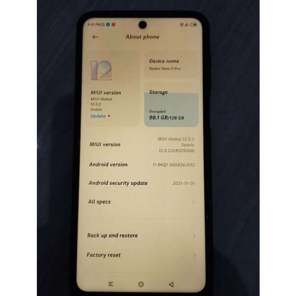 Redmi note 9pro 8/128