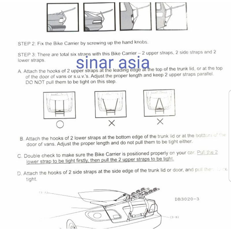 Bike carrier / gantungan / breket sepeda merk United - kapasitas 3 sepeda