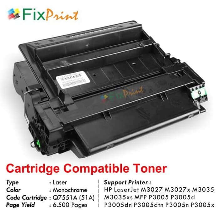 Cartridge Toner Compatible HP 51A Q7551A, Printer HP Laserjet M3035 M3