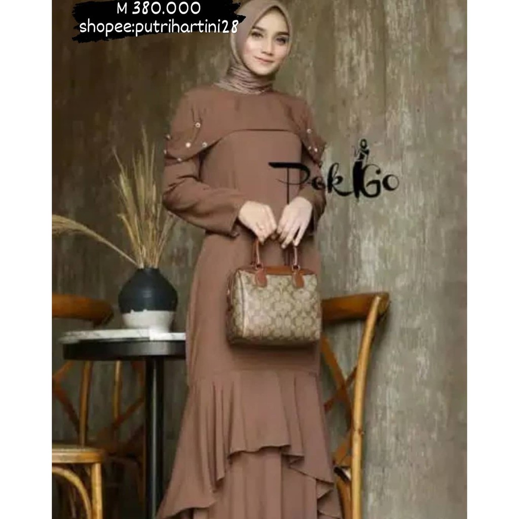 ready dress pekgo size m warna coklat by pekgo apparel