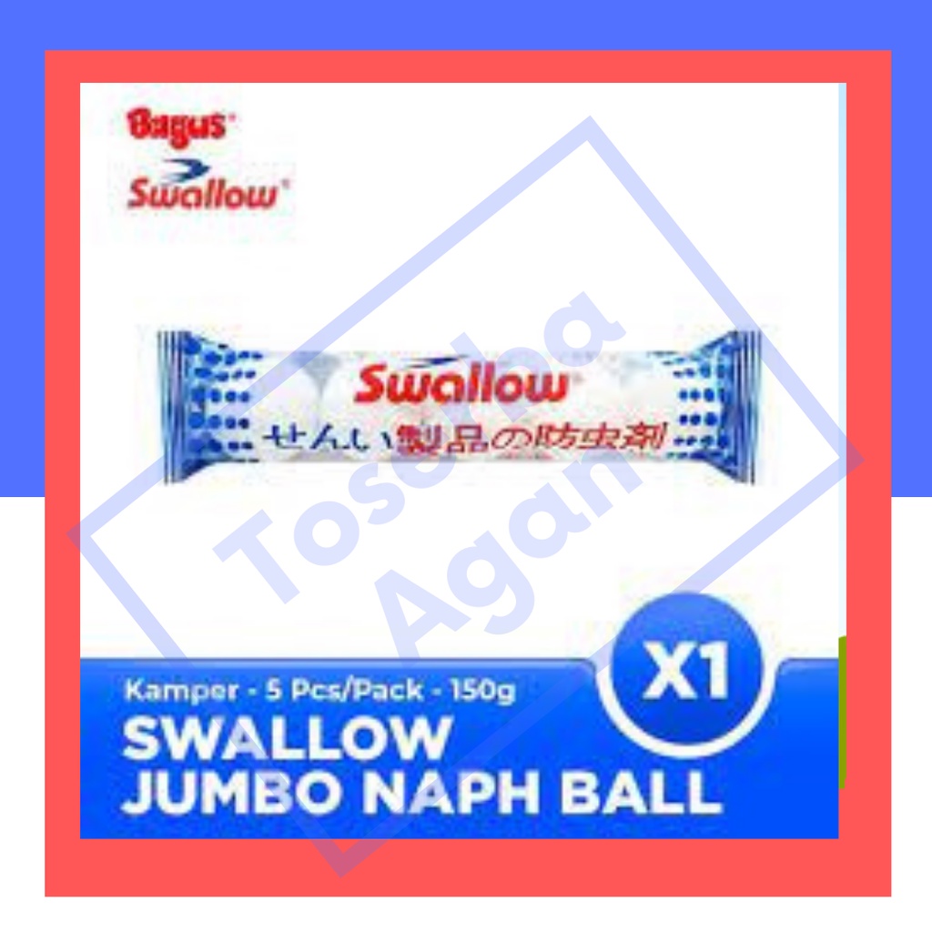 Kapur Barus Toilet Swallow 1 Pack isi 5 bola 150gr Kamper Bagus