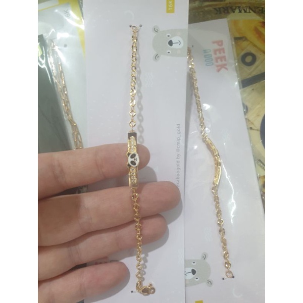 Gelang anak bayi rantai rante emas asli 70% 700 16K panda 2gram