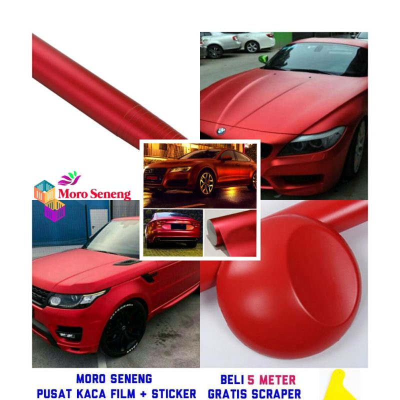 STIKER WARNA MERAH DOFF/STIKER MOTOR/ STIKER MOBIL uk.120cm