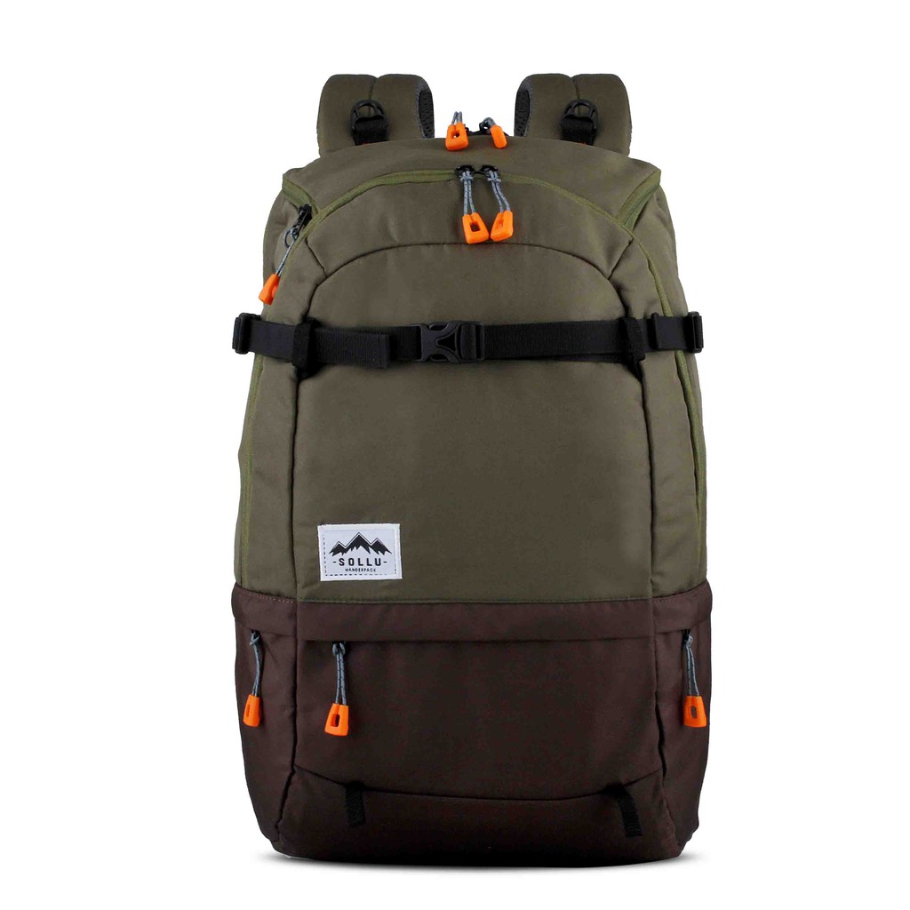 Tas Ransel Backpack Outdoor Waterproof, laptop 14 Inch, Summit Grey Olive Brown